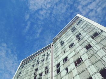 Low angle view of modern building against sky