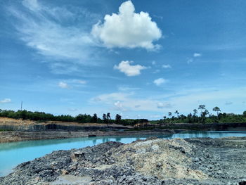 Scenic view of beach against sky