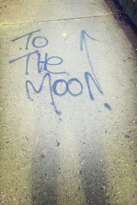 Close-up of text on wall