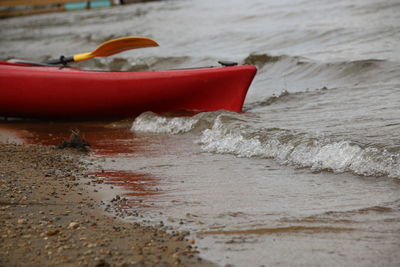 Kayak on lake