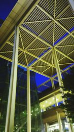 Low angle view of building against sky at night