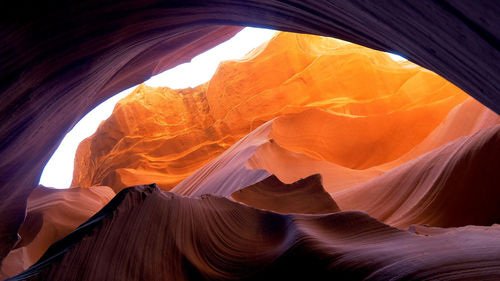 Low angle view of rock formation