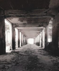 Empty corridor in old building