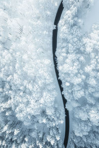 High angle view of frozen sea