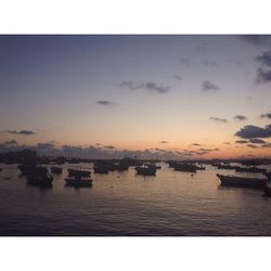 Scenic view of sea at sunset