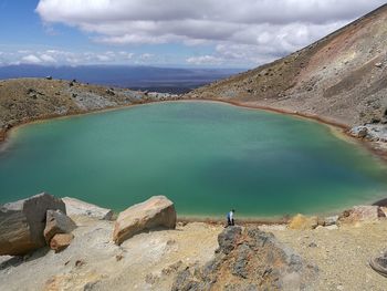Scenic view of lake in tongariro national park