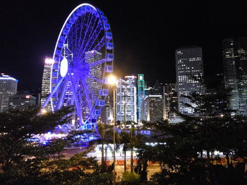 Illuminated city at night