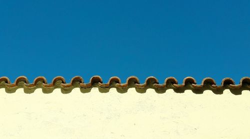 Low angle view of roof against clear sky
