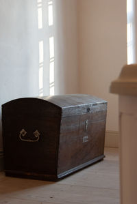 Open book on table at home