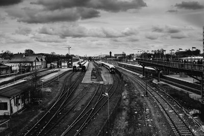 High angle view of railroad track