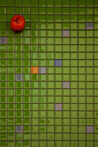 Close-up of fruit on tiled floor