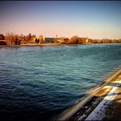 View of river against clear sky