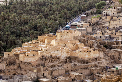 High angle view of rock formations