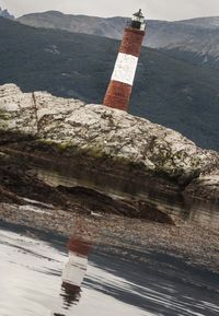 High angle view of road amidst mountains