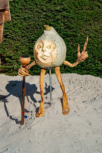 High angle view of sculpture in park
