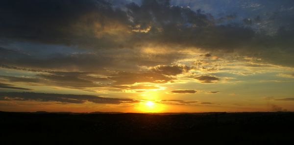 Scenic view of landscape at sunset