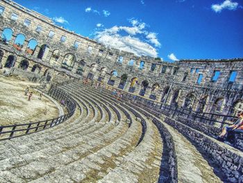 Ancient structure against blue sky