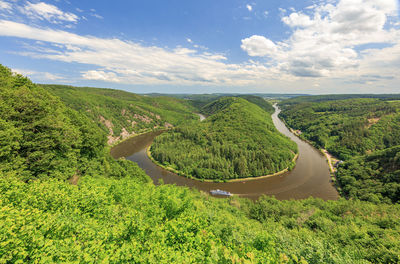 Saarschleife at cloef vantage point near mettlach in the saar region