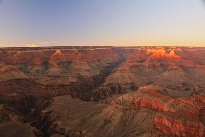 Scenic view of desert against clear sky