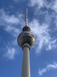 Low angle view of tower against sky