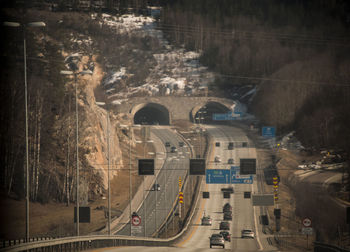 High angle view of highway.