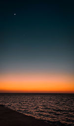 Scenic view of sea against sky at sunset