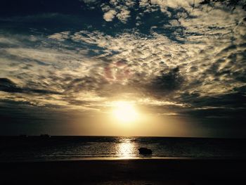 Scenic view of sea at sunset