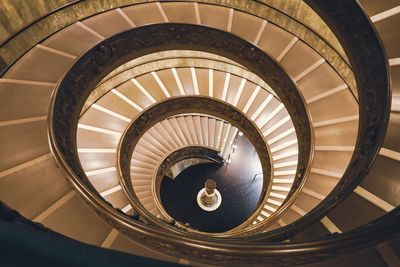 Directly above shot of spiral staircase