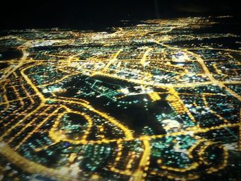 View of illuminated building