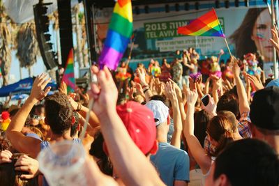 Crowd at gay pride celebration