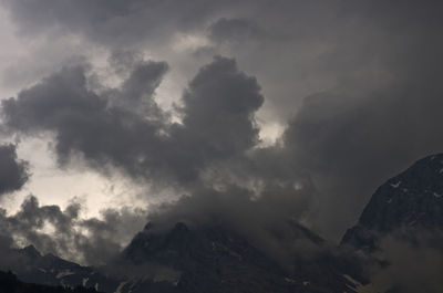 Low angle view of storm clouds in sky