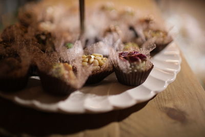 Close-up of cake on table