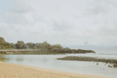 Scenic view of beach against sky