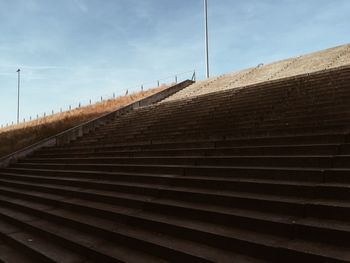 Low angle view of staircase against sky