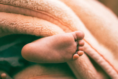 Close-up of child foot