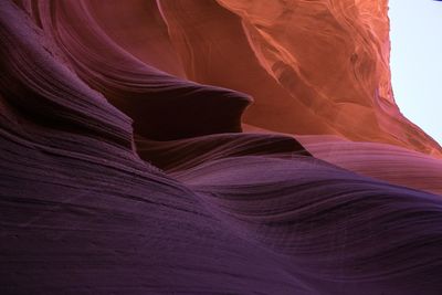 Low angle view of rock formation in slot canyon