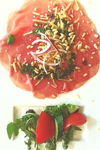 Close-up of food on table