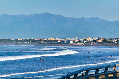 Scenic view of beach against sky