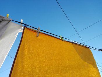 Low angle view of tent against clear sky