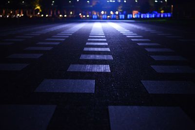 Illuminated street lights at night