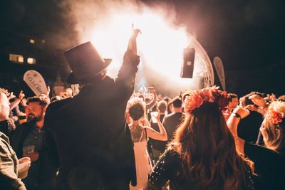 Close-up of crowd at music concert