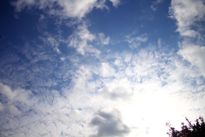 Low angle view of cloudy sky