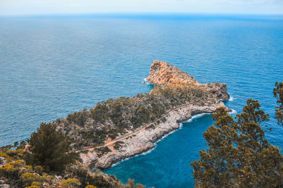 High angle view of sea shore