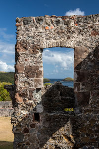 Old ruin building against cloudy sky