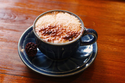 Close-up of coffee on table