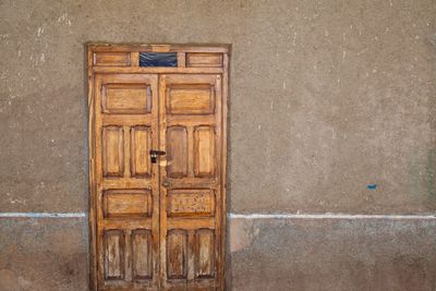 Close-up of old wooden door