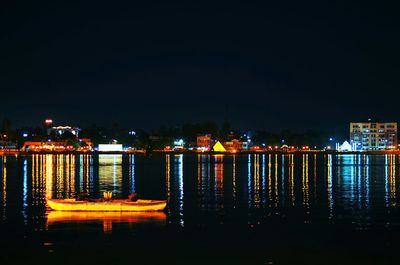 Illuminated city at night