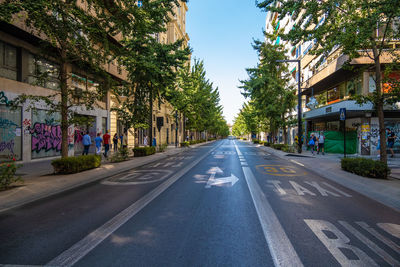 Road amidst trees against sky