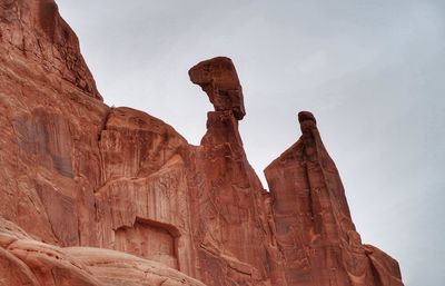 Close up of tall sandstone formations in utah