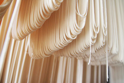 Close-up of white curtain